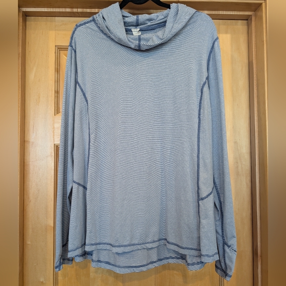 Danskin Blue and White Striped Hoodie